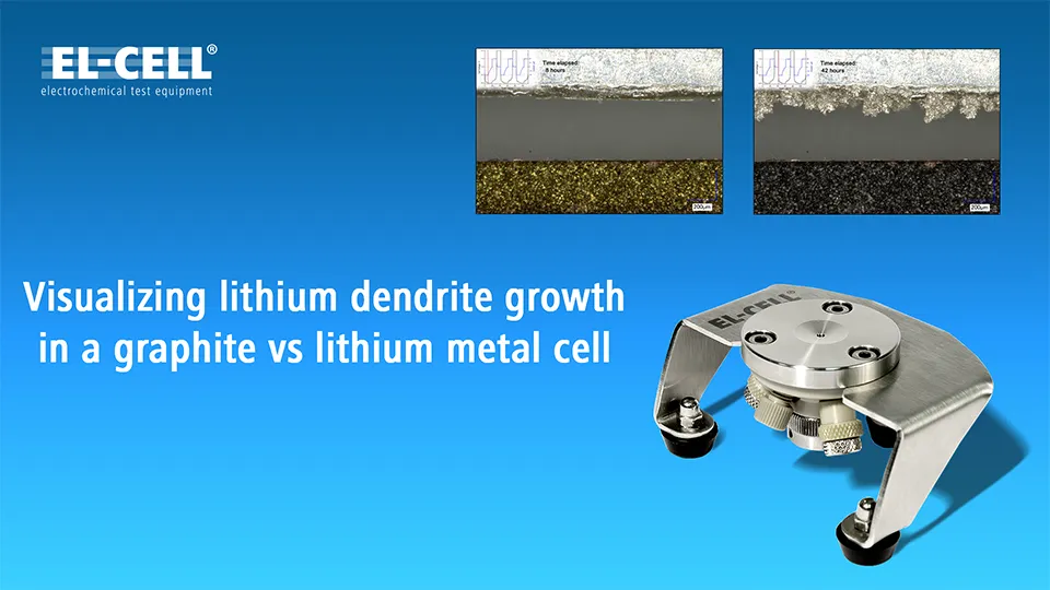 ECC-Opto-Std Mode 2: Visualizing lithium dendrite growth in a graphite vs lithium metal cell