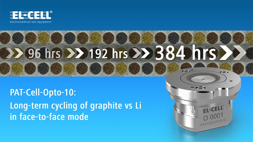 PAT-Cell-Opto-10: Long term cycling of graphite vs Li in face to face mode