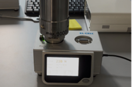 assembly10 | EL-CELL PAT-Solid-Core Assembly: Insert the assembled test cell into to PAT-Terminal-1 and apply up to 9000 N of force on the cell stack