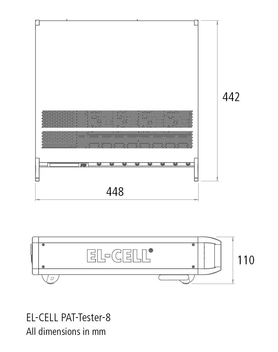 EL-CELL_PAT-Tester-8_Dimensions | EL-CELL EL-CELL_PAT-Tester-8 Dimensions